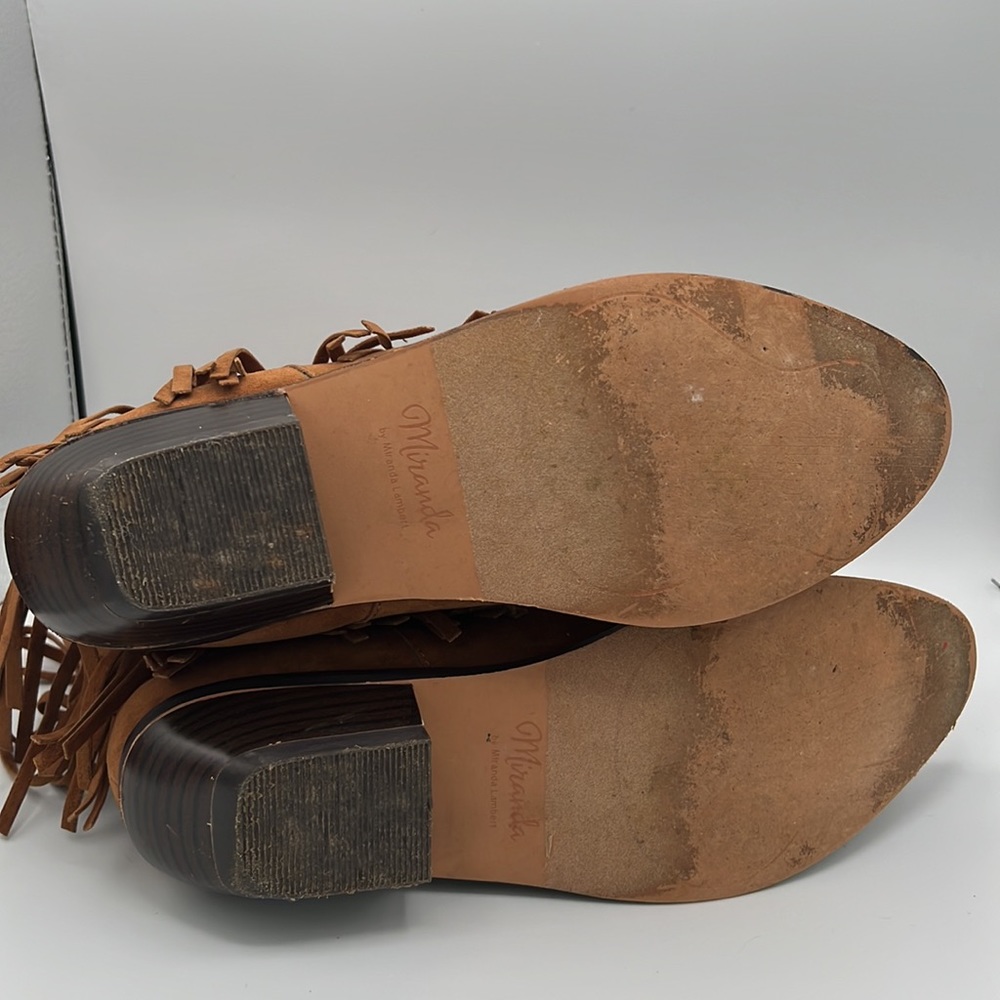 Miranda by Miranda Lambert Women's Light Brown Boots With Tassels Sz. 7.5M - Picture 9 of 12